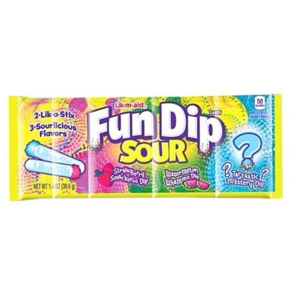 Wonka Sour Strawberry, Watermelon & Mystery Fun Dips (39.6g)