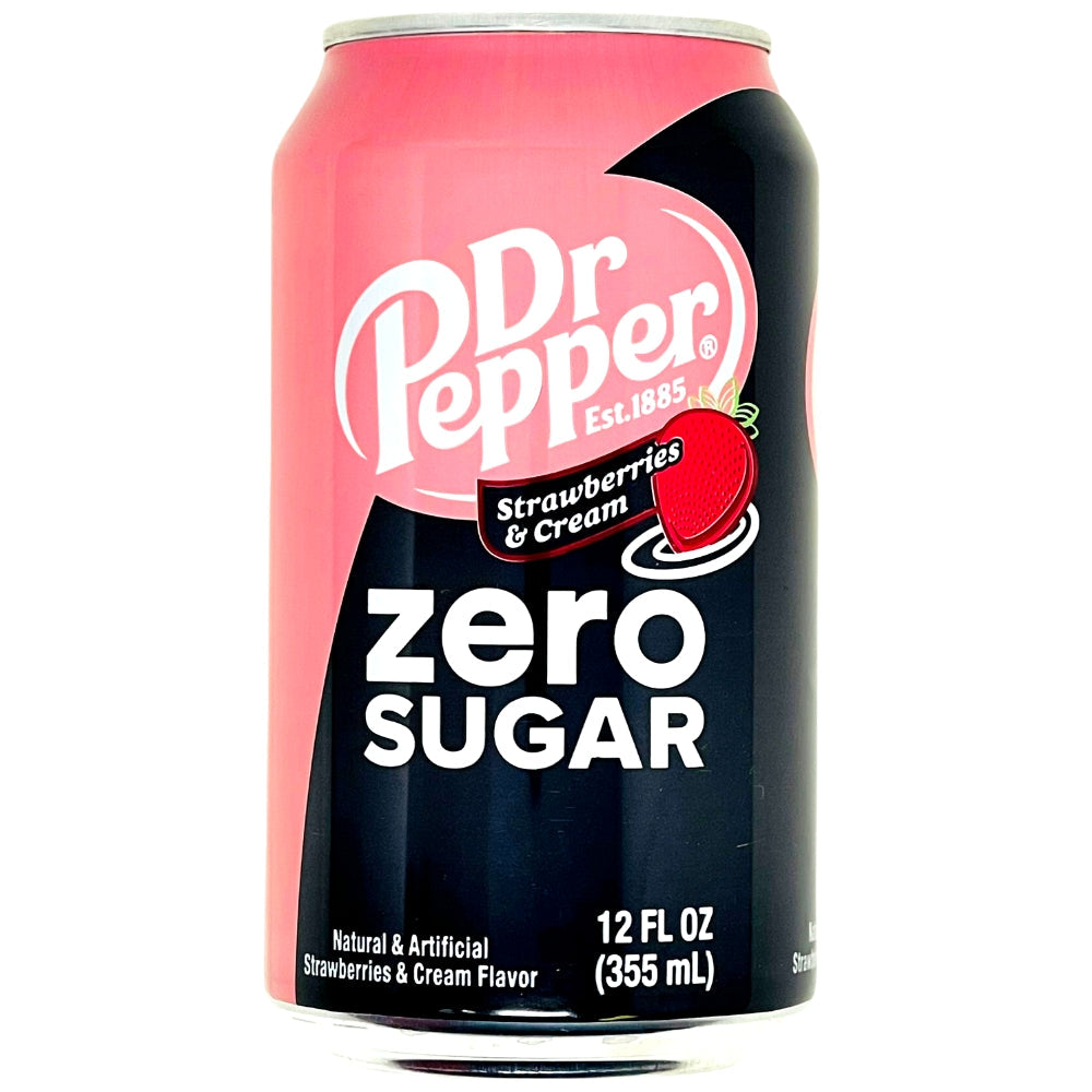 Dr Pepper Zero Sugar Strawberries and Cream Soda (355ml)