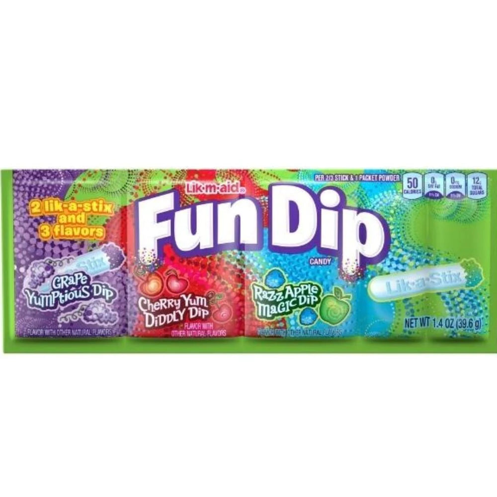 Wonka Grape, Cherry & RazzApple Fun Dips (40.5g)