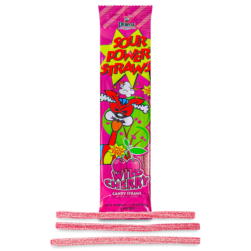 Sour Power Straws Wild Cherry (50g)