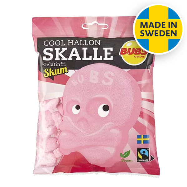 Bubs Cool Raspberry Squishy Skulls (90g)