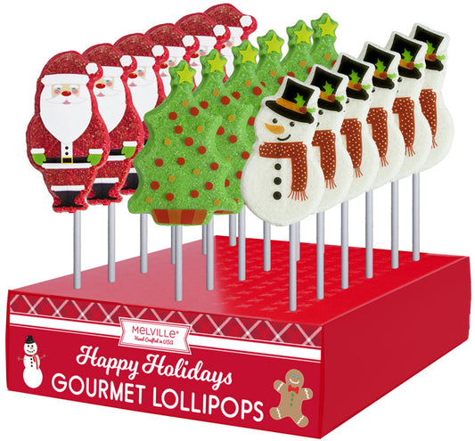 Melville Santa, Tree, Snowman Lollipop (34g)