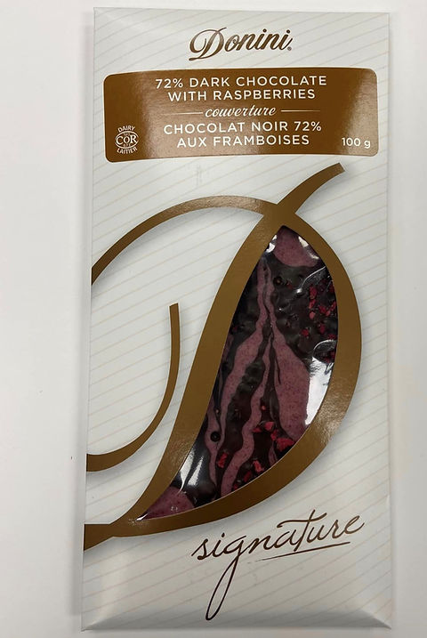 Donini Signature 72% Dark Chocolate & Raspberry (100g)