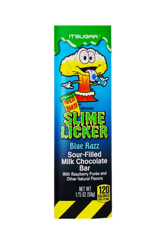 Toxic Waste Slime Licker Blue Razz Chocolate Bar (50g)