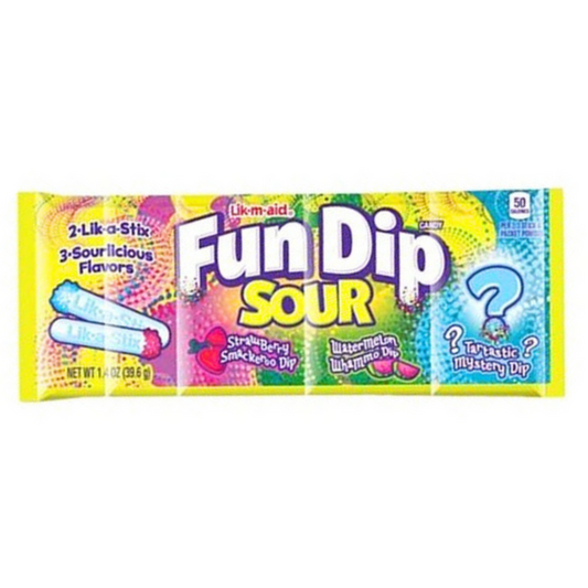 Wonka Sour  Strawberry, Watermelon & Mystery Fun Dips (39.6g)