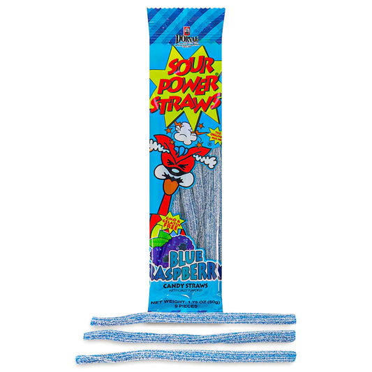 Sour Power Straws Blue Raspberry (50g)