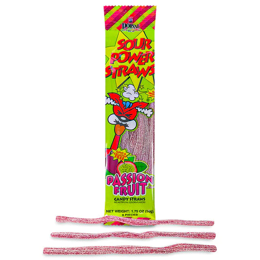 Sour Power Straws Passion Fruit (50g)