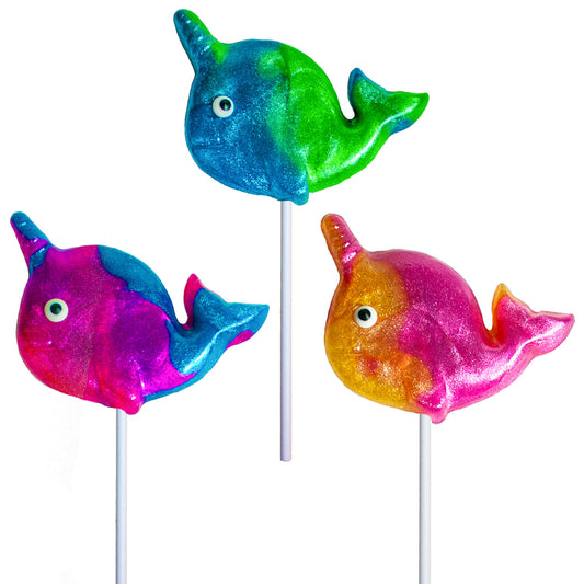 Melville Narwhal Glitter Swirl Lollipop (34g)