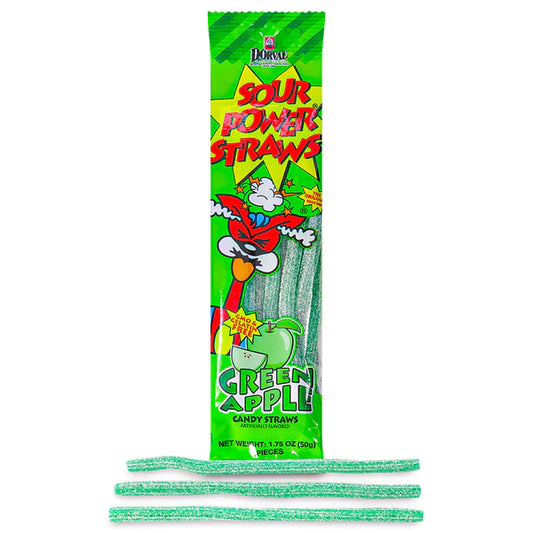 Sour Power Straws Green Apple (50g)