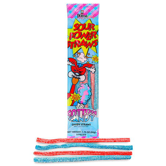 Sour Power Straws Cotton Candy (50g)