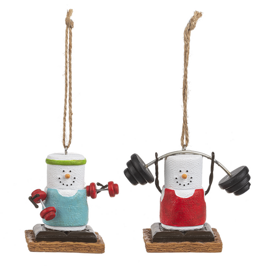 Ganz Toasted S'mores Weight Lifter Ornament