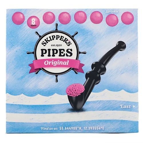 Black Licorice Skipper's Pipes 8 Pack (136g)