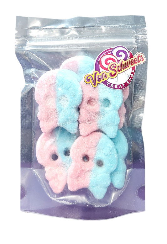 Bubs Giant Dizzy Bubble Gum Sour Squishy Skulls (100g)