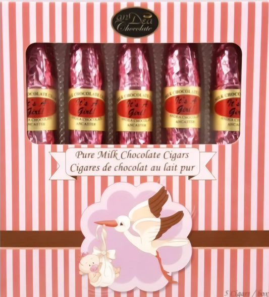 "It's A Girl" Milk Chocolate Cigars (5 pack)