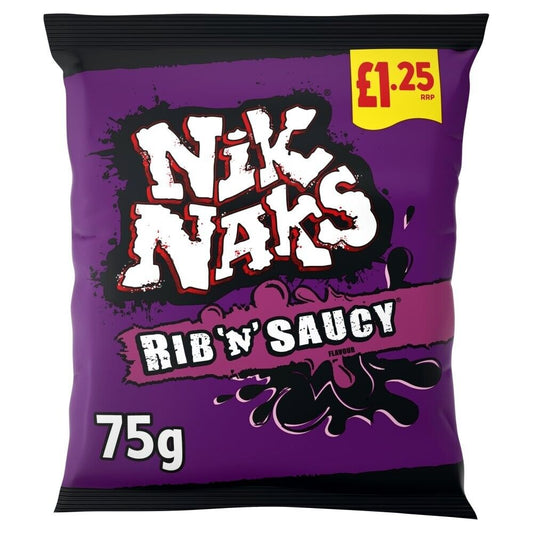 Nik Naks Ribs N Saucy Corn Snacks (75g)
